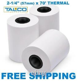 (200) INGENICO iCT250 (2-1/4 x 70') THERMAL RECEIPT PAPER ROLLS FREE SHIPPING