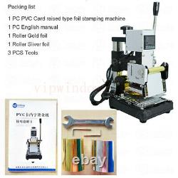 220V Hot Foil Stamping Machine PVC Credit Card Tipper Leather Embossing ON SALE
