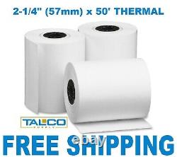 (400) VERIFONE vx520 (2-1/4 x 50') THERMAL RECEIPT PAPER ROLLS FREE SHIPPING