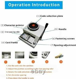 72Letter Manual Embosser Machine Card printer For credit card PVC/ID/Credit Card