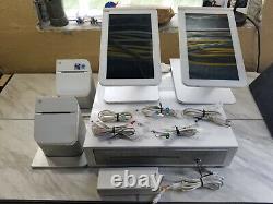 Clover POS System with 2 P100 Printers, Drawer & 2 C100 Stations MERCHANT LOCKED