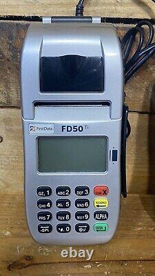 First Data FD50 EMV NFC Credit Card And FD-10C Bundle Untested No Power Cord