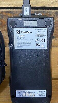 First Data FD50 EMV NFC Credit Card And FD-10C Bundle Untested No Power Cord