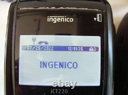 LOT 3 Ingenico iCT220 Credit Card Terminal & 3 Datamax Apex 3 Thermal Printers