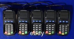 LOT of 5 PAX SP30 Credit Card Readers/PIN Pads with Rainbow Cables & Power