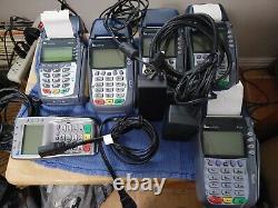 Lot of 4 Verifone Vx570, 1 Vx610 and one Vx805 Credit Card Terminal, all power on