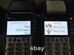 Lot of 4 Verifone Vx570, 1 Vx610 and one Vx805 Credit Card Terminal, all power on
