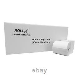 ROLL-X BPA FREE 100 ROLLS CREDIT CARD PDQ & TILL THERMAL PAPER ROLL-X 80x80