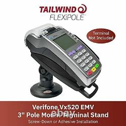 Tailwind Verifone Vx520 EMV 3 Compact Pole Mount Terminal Stand, Adhesive Black