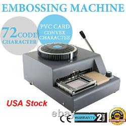 US 72-Character Manual Stamping Machine PVC/ID/Credit Card Embosser Code Printer