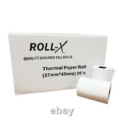 20-500 57x40mm Roll-x Branded Thermal Till Rolls Chip & Pin Bpa Gratuit