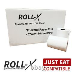 Just Eat Compatible Roll-x Thermal Till Rolls (57x40) Bpa Gratuit