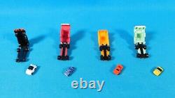 Lot De 4 Vtg 1990 Micro Machine Credit Card Playsets & 4 Cars Withmini Cars Galoob