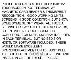 Posiflex Cerner Ceck1501 Touchscreen Pos Terminal, Sd-700 Lecteur Magnétique Pas De Psu