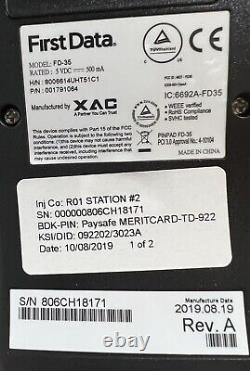 Premières Données Fd35 Fd-35 Pin Pad Emv Paiements Sans Contact Nouveaux En Box Avec Cordon