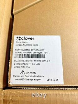 Station Clover C500 Avec Imprimante Clover P500 Et Kit D'accessoires H500 New Nib