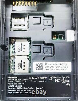 Terminal de paiement portable tactile VERIFONE V400M NAA 4G/BT/WIFI STD KPD neuf dans sa boîte